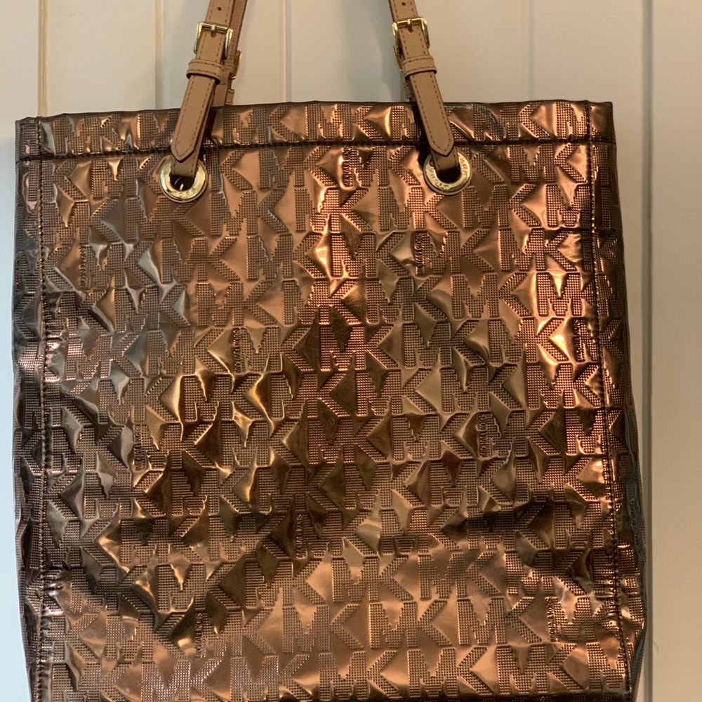 Michael Kors Mirror Gold Pu Leather Tote
